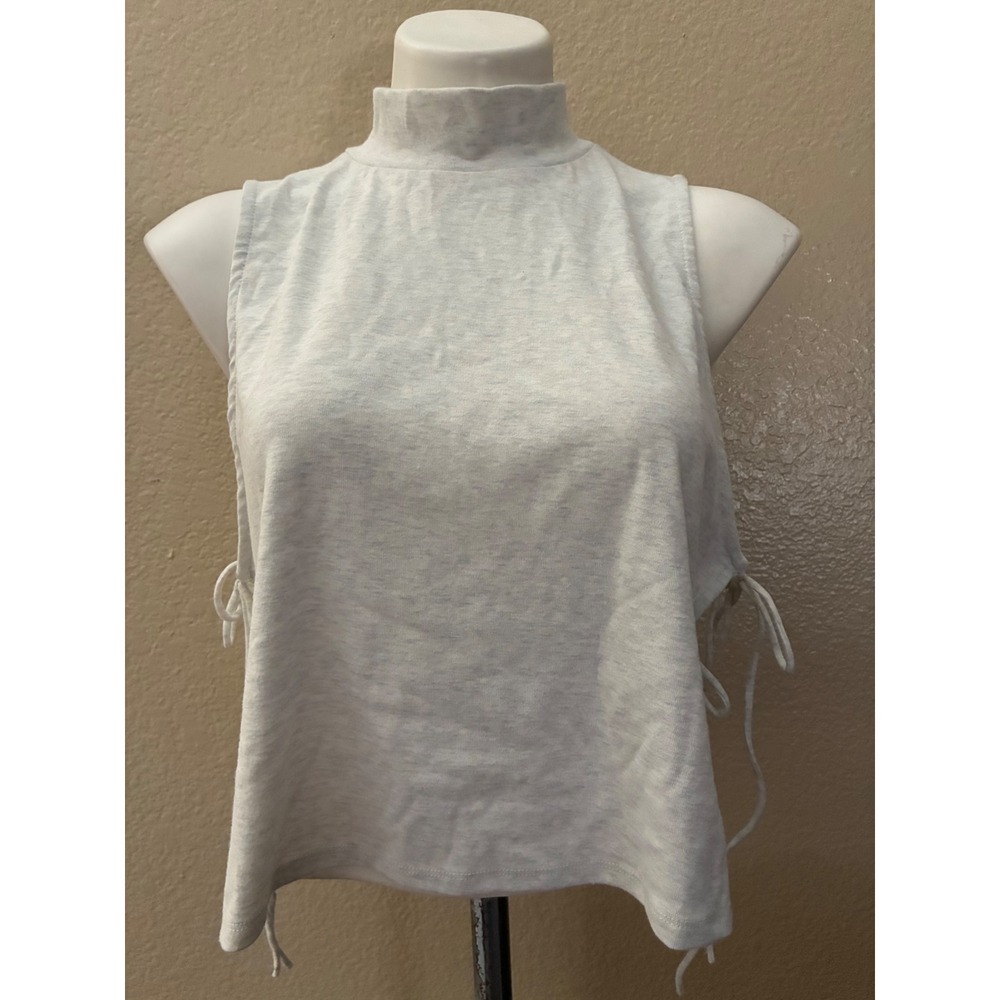 Wild Fable Womens XL Gray Mock Neck Sleeveless Side Lace Up Knit Top